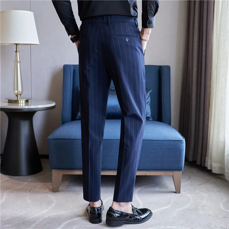 Pinstripe Suit Trousers for Men Verno